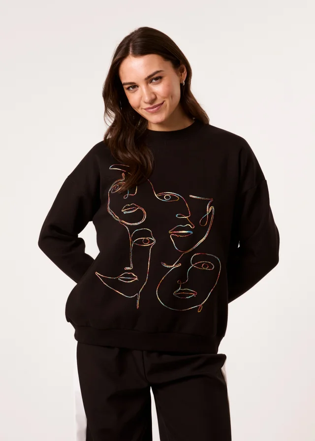 Blue Vanilla Black Face Stitch Sweatshirt
