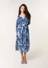 Blue Vanilla Navy Ring Belt Print Dress - M Image 3