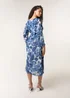 Blue Vanilla Navy Ring Belt Print Dress - M Image 4