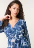 Blue Vanilla Navy Ring Belt Print Dress - M Image 2