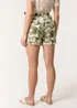 Blue Vanilla Khaki Geometric Print Wrap Belted Shorts - S Image 3