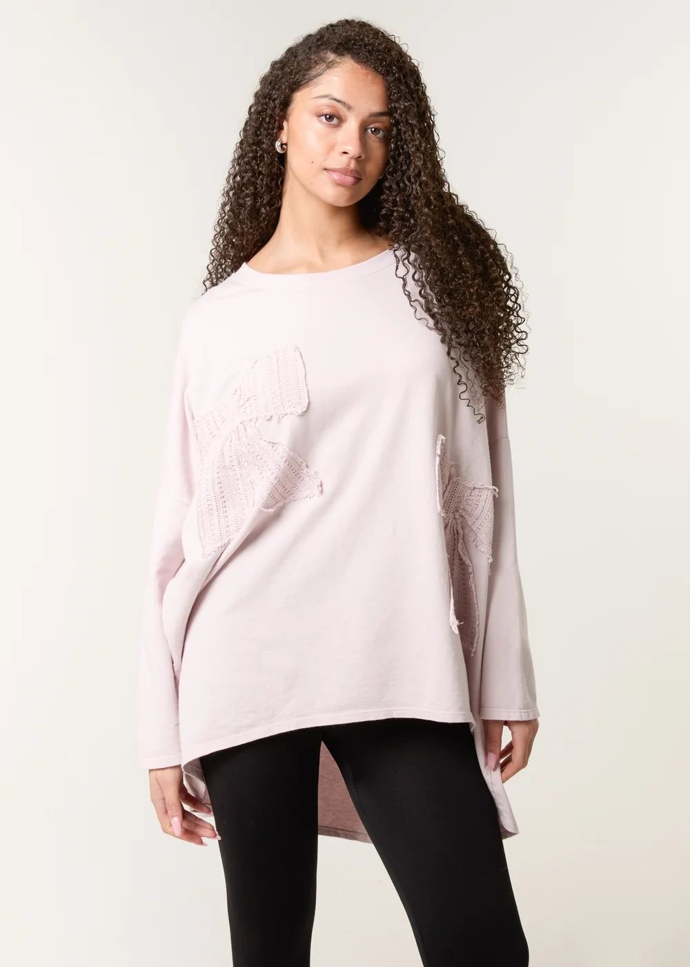 Blue Vanilla Pink Lace Bow Sweat Top - One Size Image 1