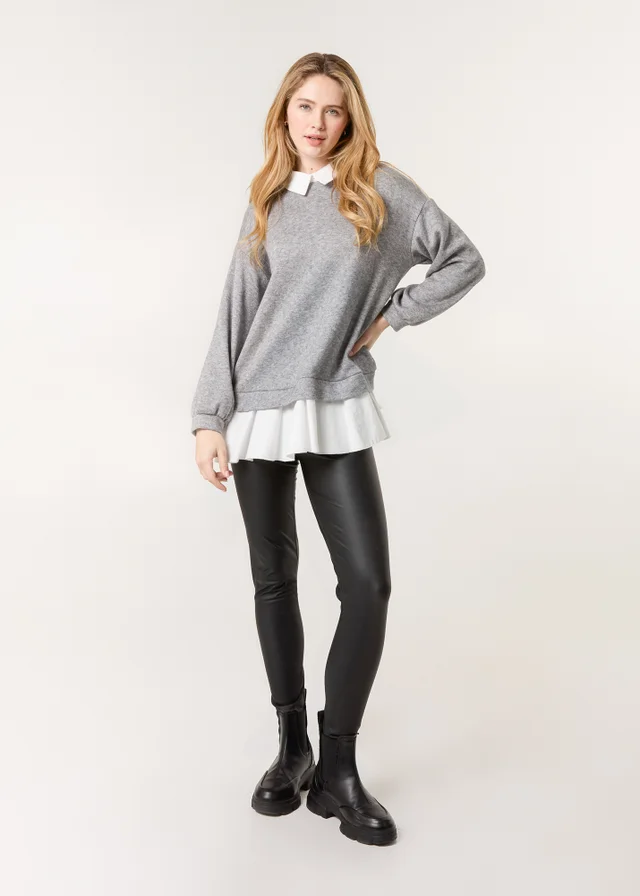 Blue Vanilla Light Grey 2in1 Cut & Sew Sweater