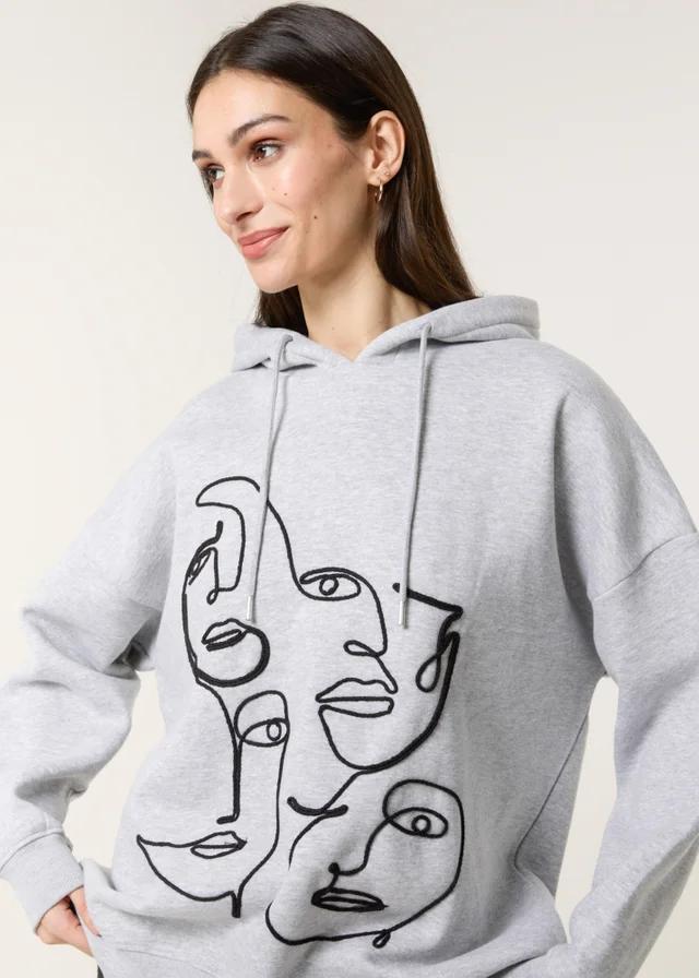 Blue Vanilla Grey Face Art Hoodie