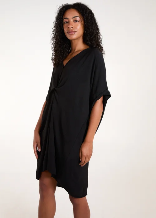 Blue Vanilla Black Twist Front Midi Dress - One Size Image 1