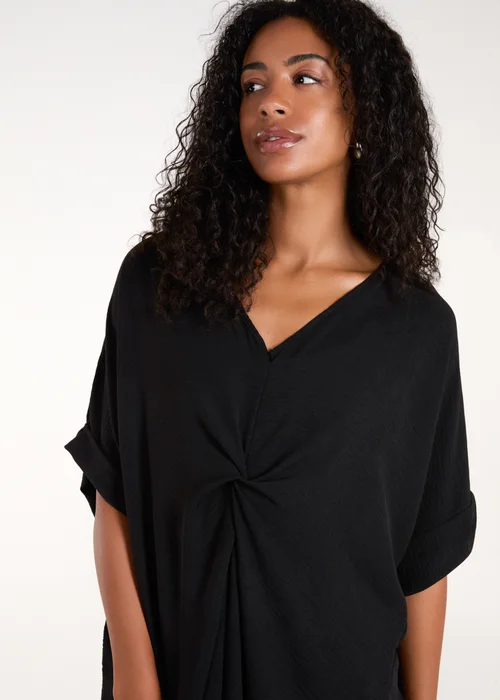 Blue Vanilla Black Twist Front Midi Dress - One Size Image 3