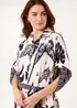 Blue Vanilla Navy Butterflies & Tropical Printed Abstract Shirt Dress - S/M Image 2