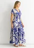 Gini London Blue Floral Elastic Waist Maxi Dress - Size 10 Image 4