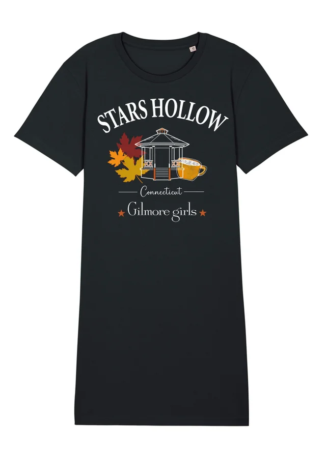 Spiral Galaxy Gilmore Girls Stars Hollow Black Nightdress