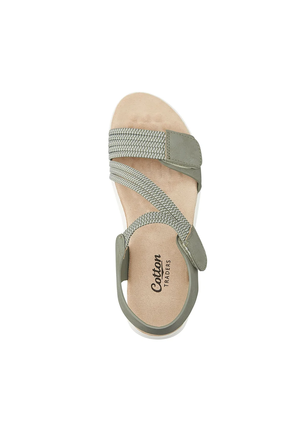 Cotton Traders Green Elasticated Adjustable Sandals - 6 Image 2