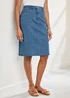 Cotton Traders Washed Blue Stretch Denim Skirt - Size 20 Image 1