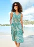 Cotton Traders Sea Green Printed Crinkle Short Dress - 24 Image 3
