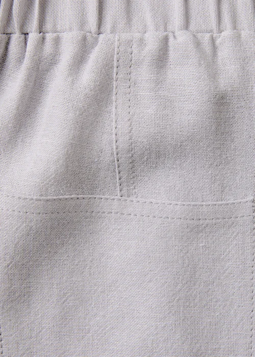 Cotton Traders Dove Grey Linen-Blend Relaxed Fit Trousers - 20/L31 Image 3