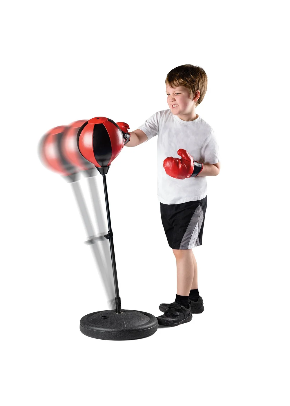 Toyrific Black/Red Medium Punch Ball With Gloves - One Size Image 2