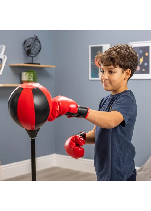 Toyrific Black/Red Medium Punch Ball With Gloves - One Size Image 4