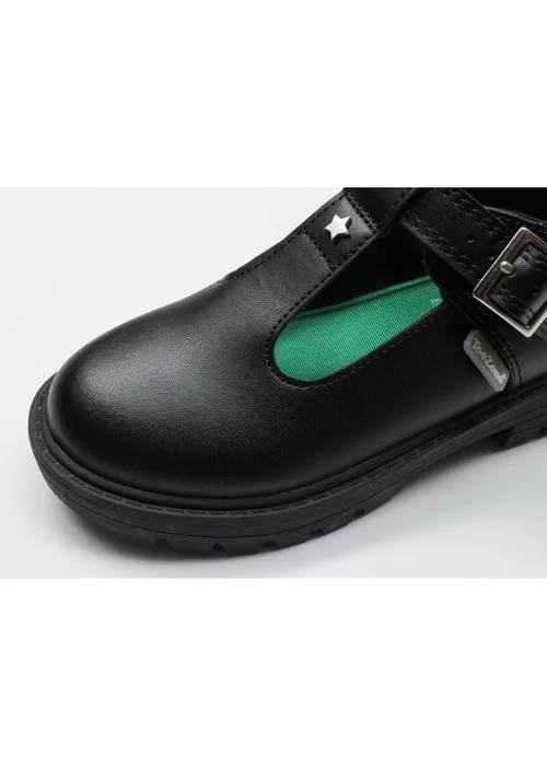 ToeZone Girls Black Mila Vegan Star Buckle School Shoe - Size 9 Infants Footwear Image 4