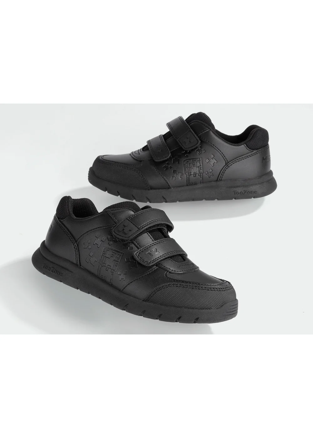 ToeZone Boys Black Minecraft Rip Tape School Shoe (Younger 8 - Older 2) - 11 Infants Image 5