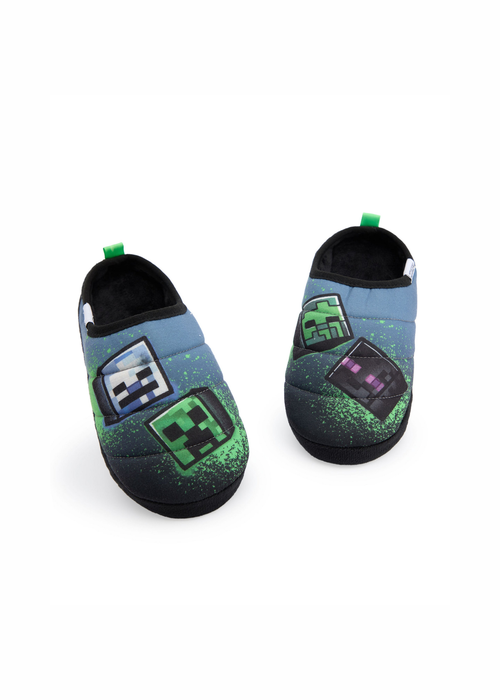 Vanilla Underground Minecraft Kids Multicoloured Grafitti Slip On Loafer Slippers (11 Younger - 5 Older) - Size 5 Infants Footwear Image 1