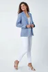 Roman Blue Frayed Edge Boucle Check Jacket - 18 Image 2