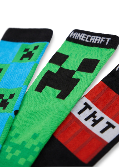 Vanilla Underground Minecraft Kids Multicoloured Character Calf Socks Set of 5 (9 Younger - 6.5 Older) - Size 12.5-3 Image 4