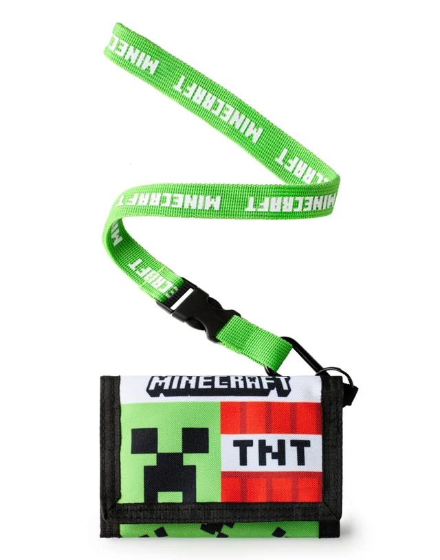 Vanilla Underground Minecraft Kids Green Creeper & TNT Strap Wallet