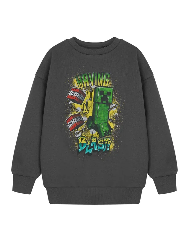 Vanilla Underground Minecraft Kids Grey Having A Blast Sweatshirt (3-14 Years)