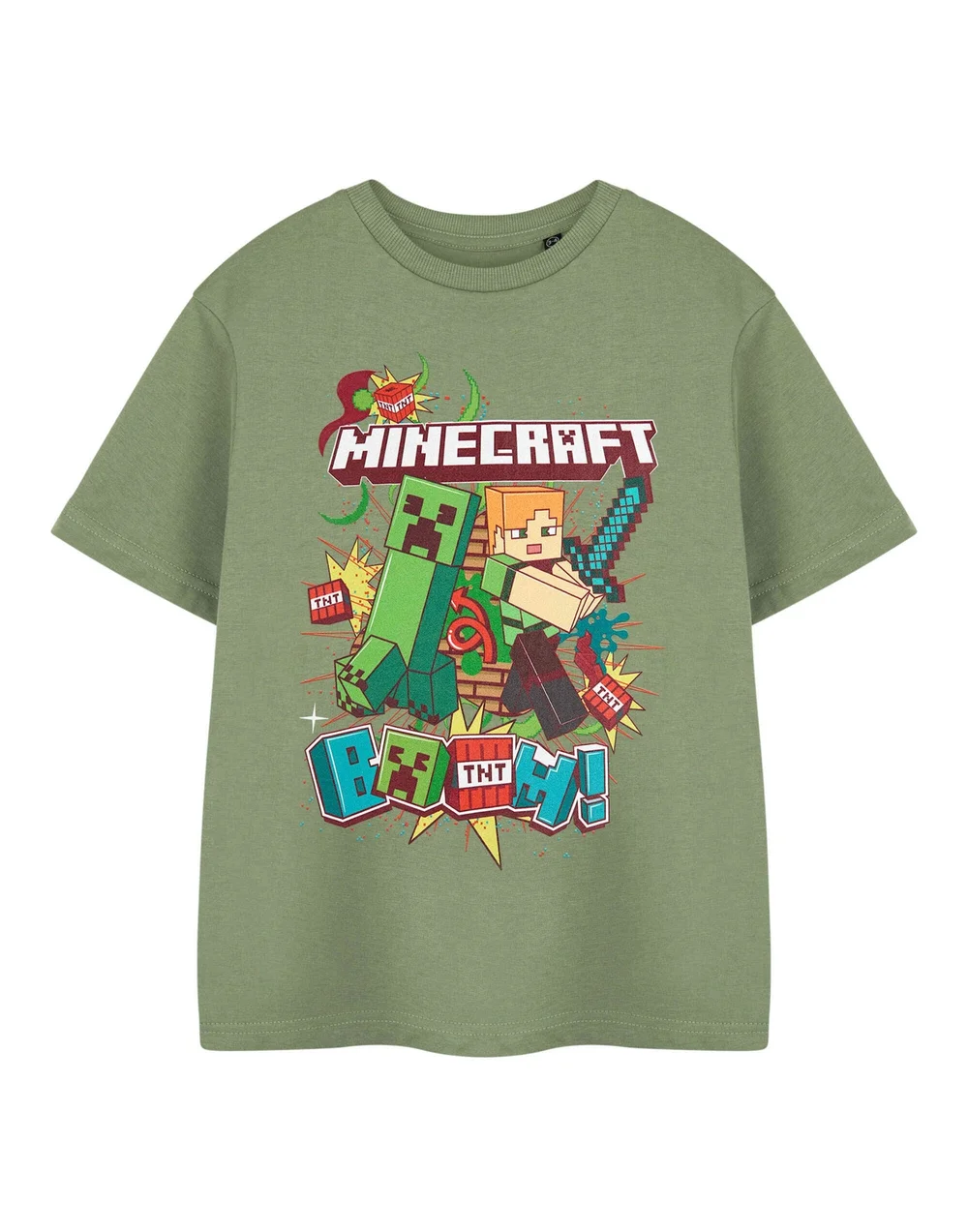 Vanilla Underground Minecraft Kids Green Boom Creeper T-Shirt (3-14 Years) - Age 3-4 Years Image 1