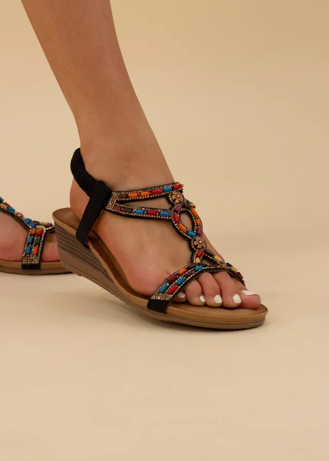 Lunar Black Epsom Sandal
