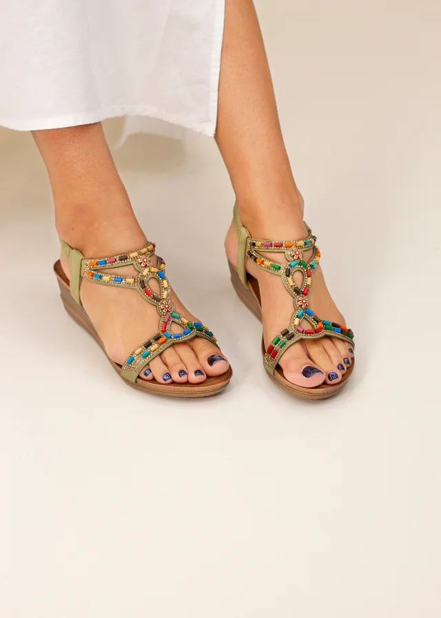 Lunar Khaki Epsom Sandal