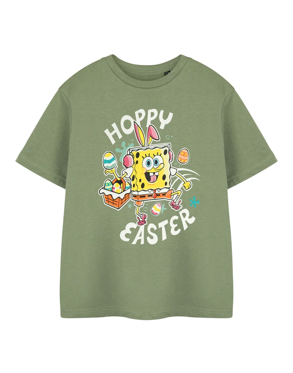 Vanilla Underground SpongeBob SquarePants Hoppy Easter Kids Khaki T-Shirt (3-14 Years) - Age 5-6 Years Image 1