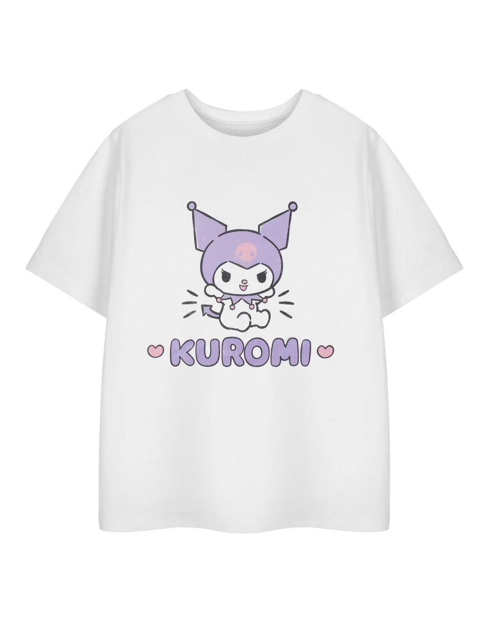 Vanilla Underground Hello Kitty Kuromi Heart Kids White T-Shirt (3-14 Years) - 098 Image 1