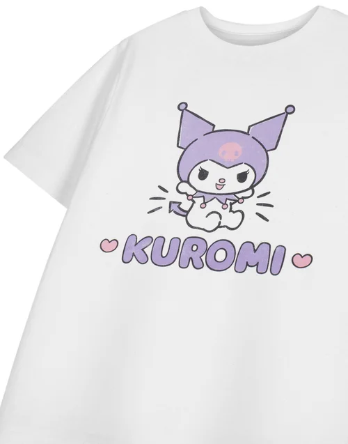Vanilla Underground Hello Kitty Kuromi Heart Kids White T-Shirt (3-14 Years) - 3-4 Yrs Image 5