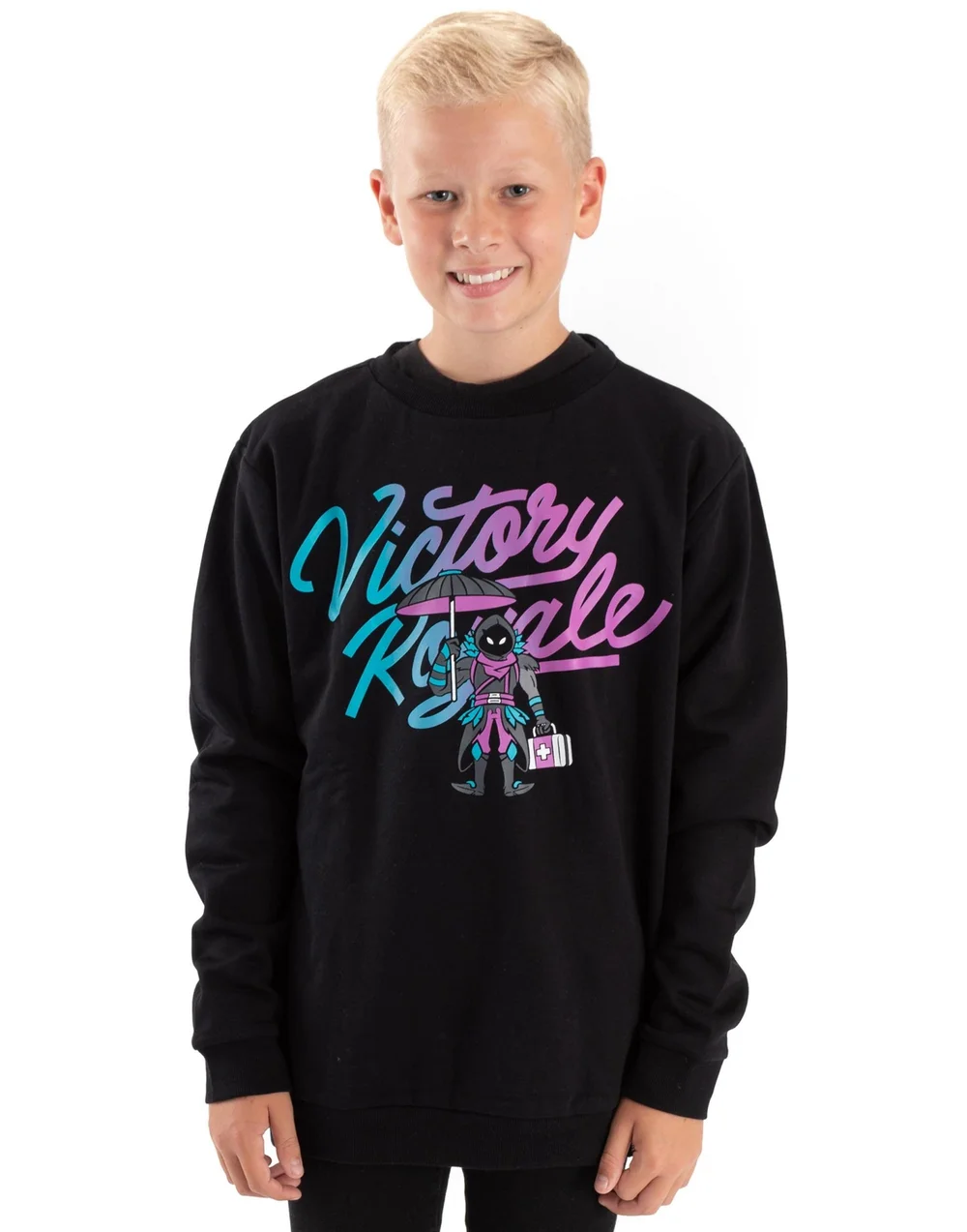 Vanilla Underground Fortnite Victory Royale Boys Black Sweatshirt (11-16 Yrs) - 15-16 Yrs Image 1