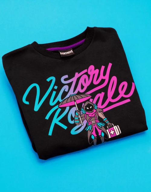 Vanilla Underground Fortnite Victory Royale Boys Black Sweatshirt (11-16 Yrs) - 15-16 Yrs Image 3