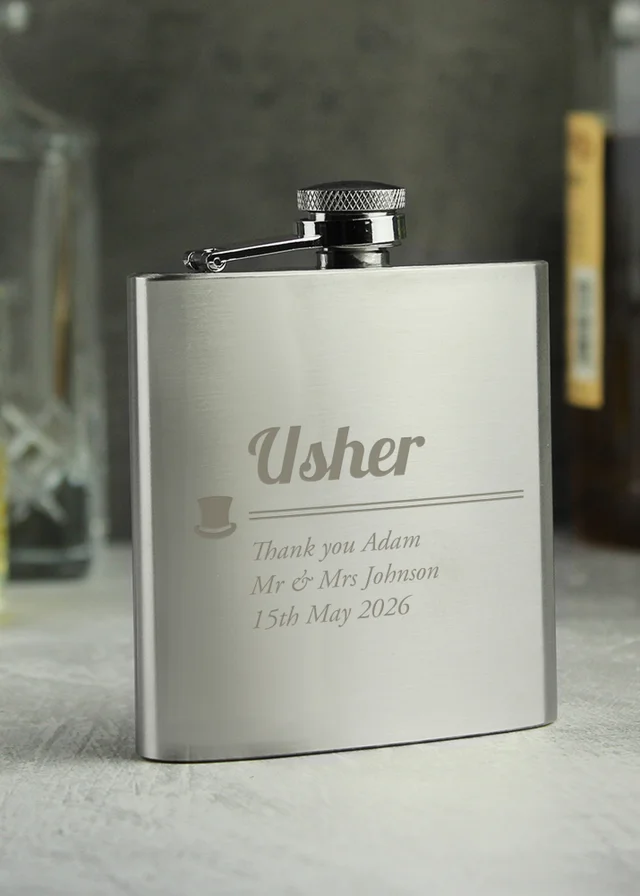 Personalised Usher Hip Flask