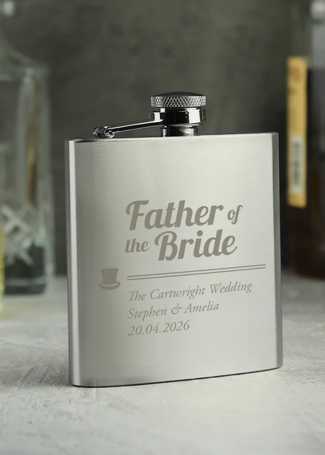 Personalised Memento Company Father of the Bride Hip Flask