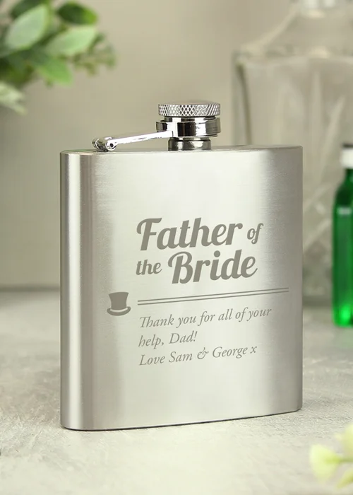 Personalised Memento Company Father of the Bride Hip Flask - One Size Image 3