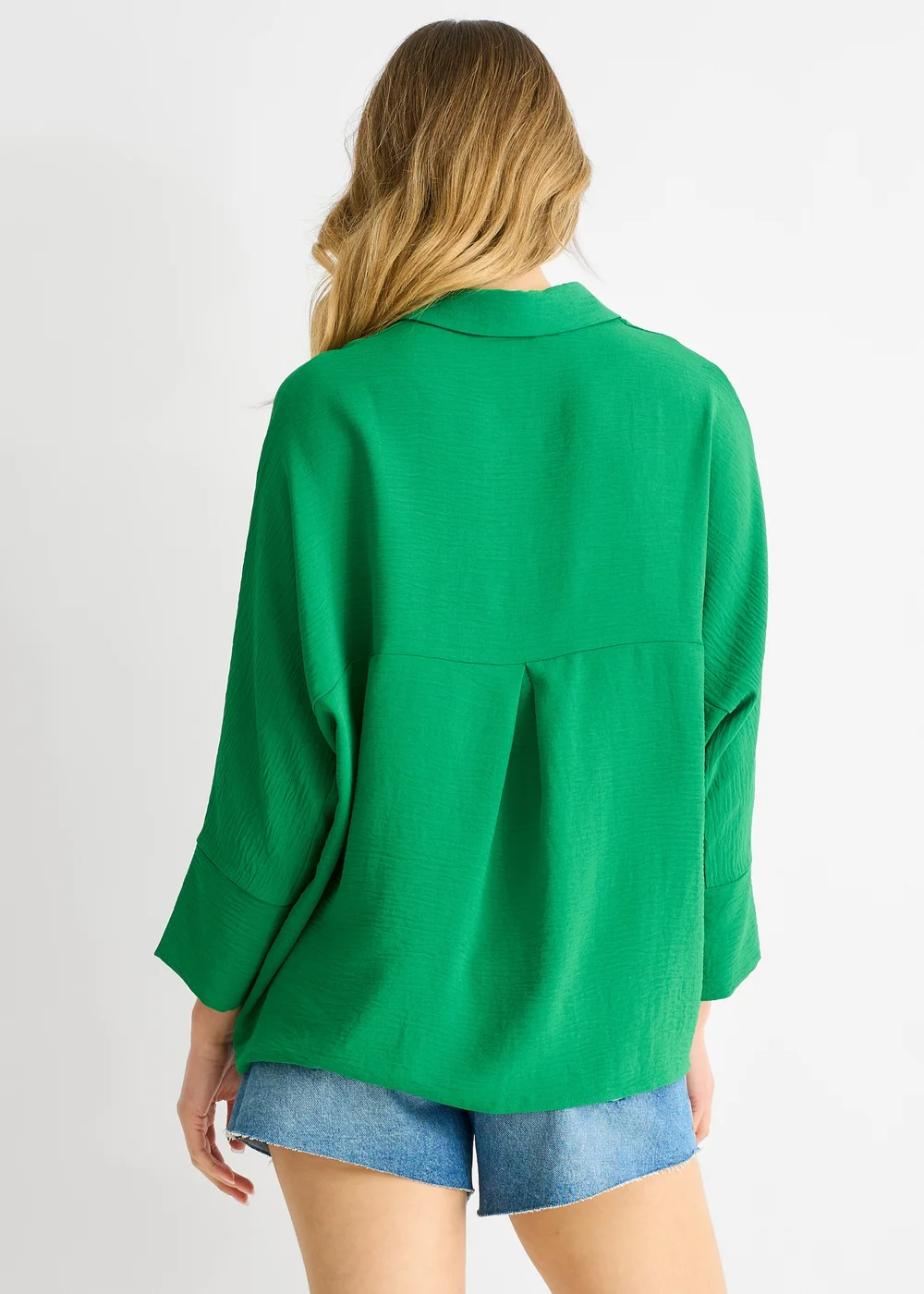 Gini London Mid Green Kimono Oversized Blouse - 12 Image 2