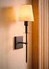 ValueLights Pair of Kincaid Rechargeable Black Wall Lights with Cream Shades - One Size Image 3