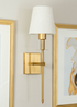 ValueLights Pair of Kincaid Gold Rechargeable Wall Lights with Cream Shades - One Size Image 3