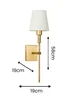 ValueLights Pair of Kincaid Gold Rechargeable Wall Lights with Cream Shades - One Size Image 5
