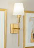 ValueLights Pair of Kincaid Gold Rechargeable Wall Lights with Cream Shades - One Size Image 4