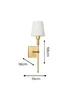 ValueLights Pair of Kincaid Gold Rechargeable Wall Lights with Cream Shades - One Size Image 6