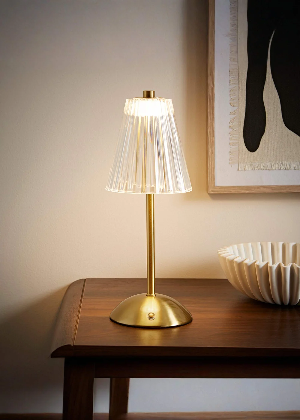 ValueLights Allie Gold LED Rechargeable Portable Wireless Table Lamp Light - One Size Image 2