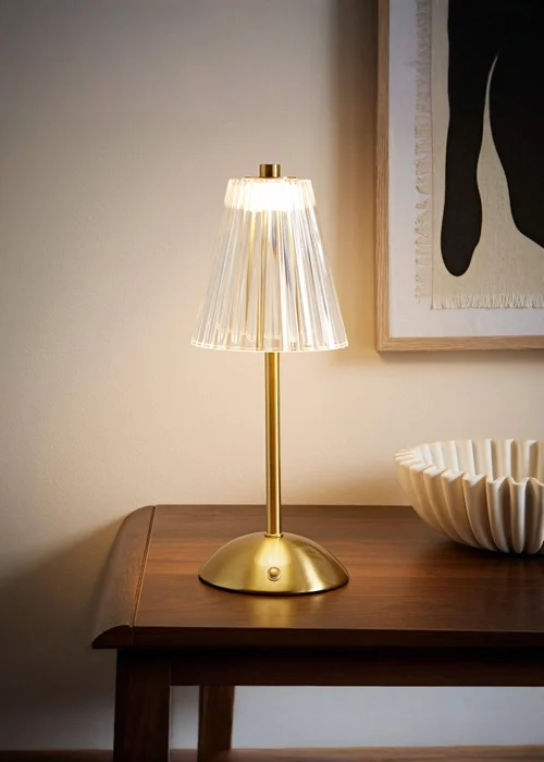 ValueLights Allie Gold LED Rechargeable Portable Wireless Table Lamp Light - One Size Image 2