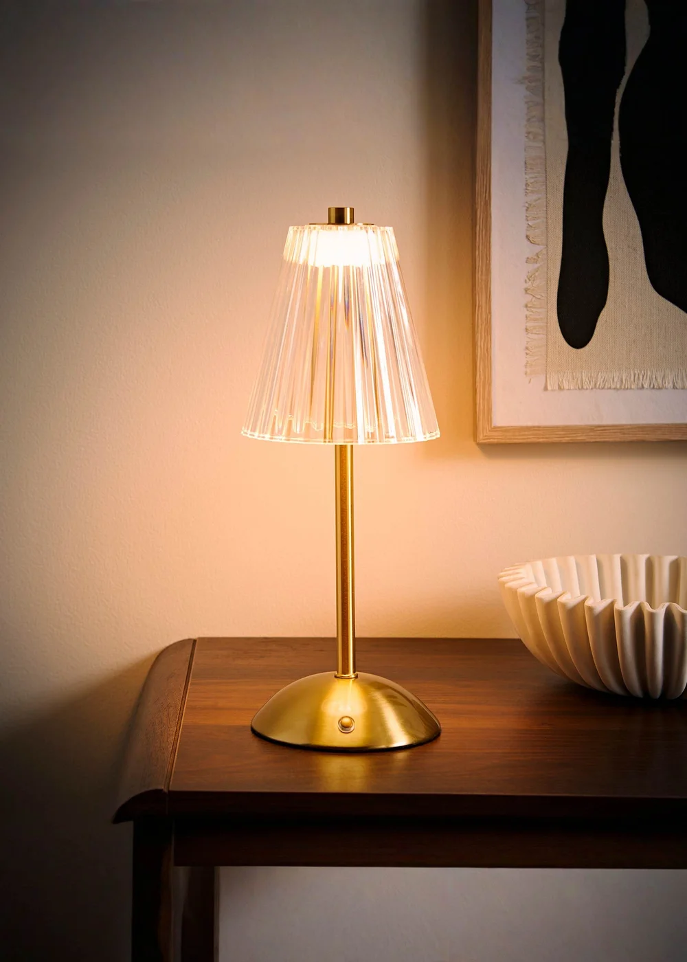 ValueLights Allie Gold LED Rechargeable Portable Wireless Table Lamp Light - One Size Image 1