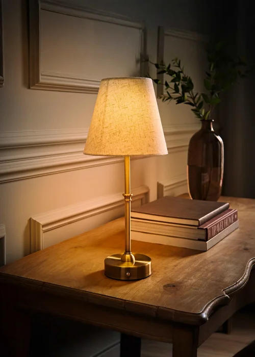 ValueLights Lowe Antique Brass LED Rechargeable Table Lamp Light - One Size Image 3