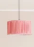 ValueLights Large Jess Fabric Faux Silk Pink Drum Ceiling Pendant Shade - Large Image 1