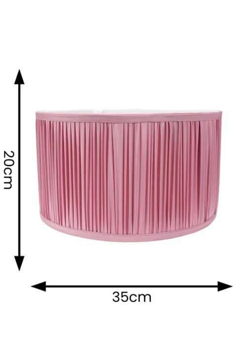 ValueLights Large Jess Fabric Faux Silk Pink Drum Ceiling Pendant Shade - Large Image 4