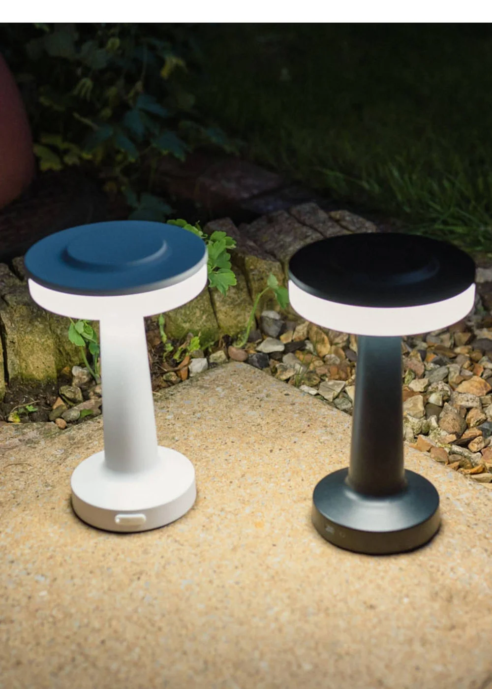 ValueLights Troy Matte Black LED Rechargeable Dimmable Touch Table Lamp - One Size Image 3